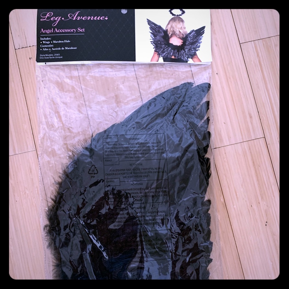 Black angel wings